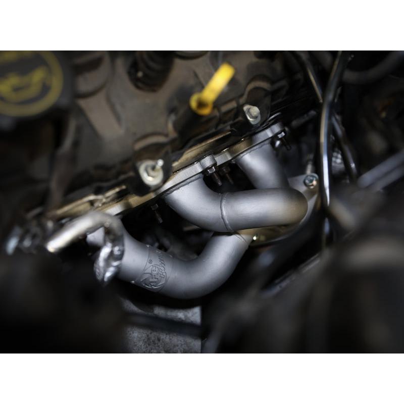 aFe Twisted Steel Shorty Header 11-17 Ford Mustang V6-3.7L - Titanium Coat Finish-SR1 Performance