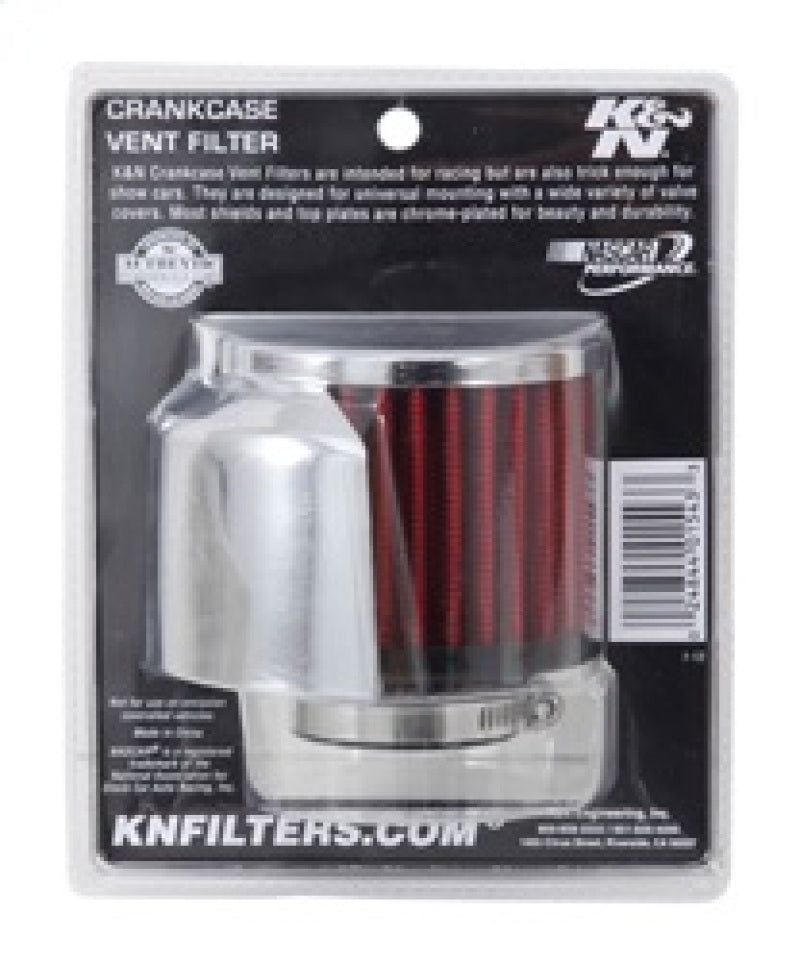 K&N 1.375in Flange ID x 3in OD x 2.5in Height Clamp On Crankcase Vent Filter-SR1 Performance