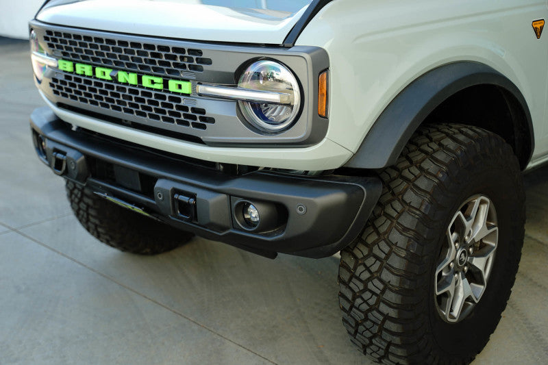 DV8 Offroad 2021 Ford Bronco Front License Plate Mount for OEM Steel Bumper - Slanted Design