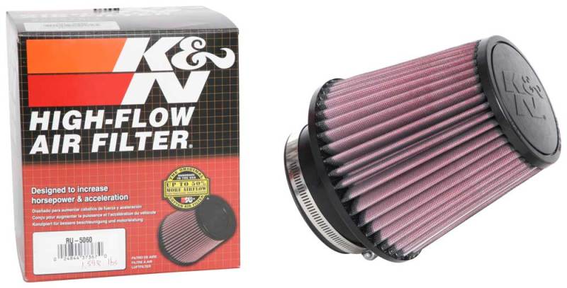 K&N Universal Clamp-On Air Filter 4in FLG / 6-1/2in B / 4-1/2in T / 6in H-SR1 Performance