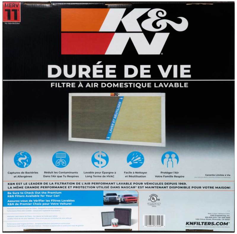 K&N HVAC Filter - 20 x 20 x 1-SR1 Performance