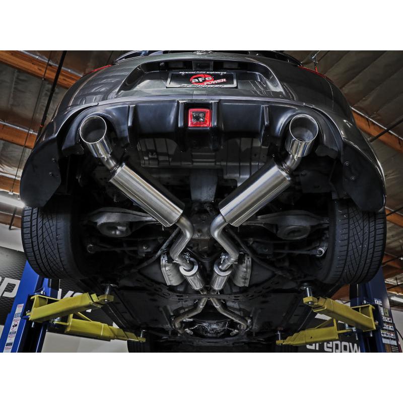 aFe Takeda 09-20 Nissan 370z 2-1/2 IN 304 Stainless Steel Cat-Back Exhaust System w/ Blue Flame Tip-SR1 Performance