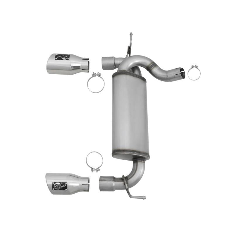 aFe Rebel Series 2.5in 409 SS Axle-Back Exhaust w/Polished Tips 07+ Jeep Wrangler (JK) V6 3.6L/3.8L-SR1 Performance