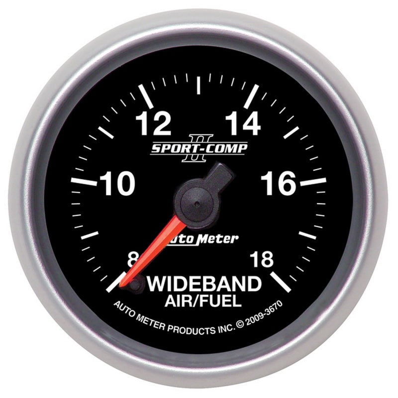 Autometer Sport-Comp II 52mm 8:1-18:1 AFR Wideband Air/Fuel Ratio Analog Gauge-SR1 Performance