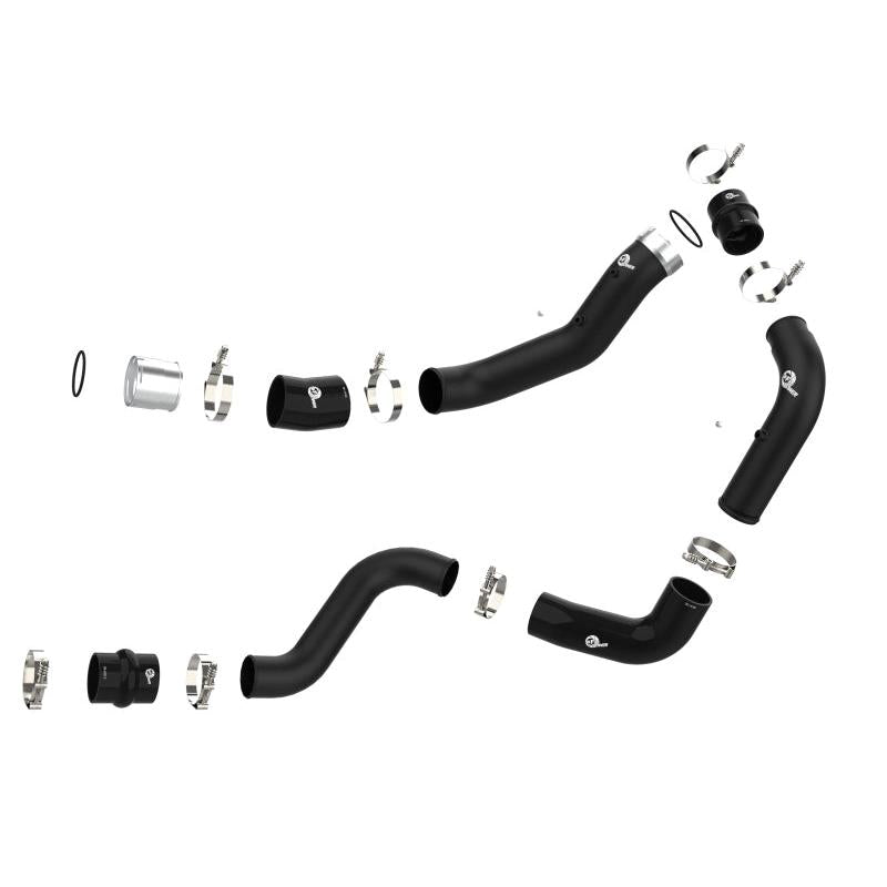 aFe BladeRunner Black 3in Aluminum Charge Pipe Kit 20-21 GM Diesel Trucks V8-6.6L (td) L5P