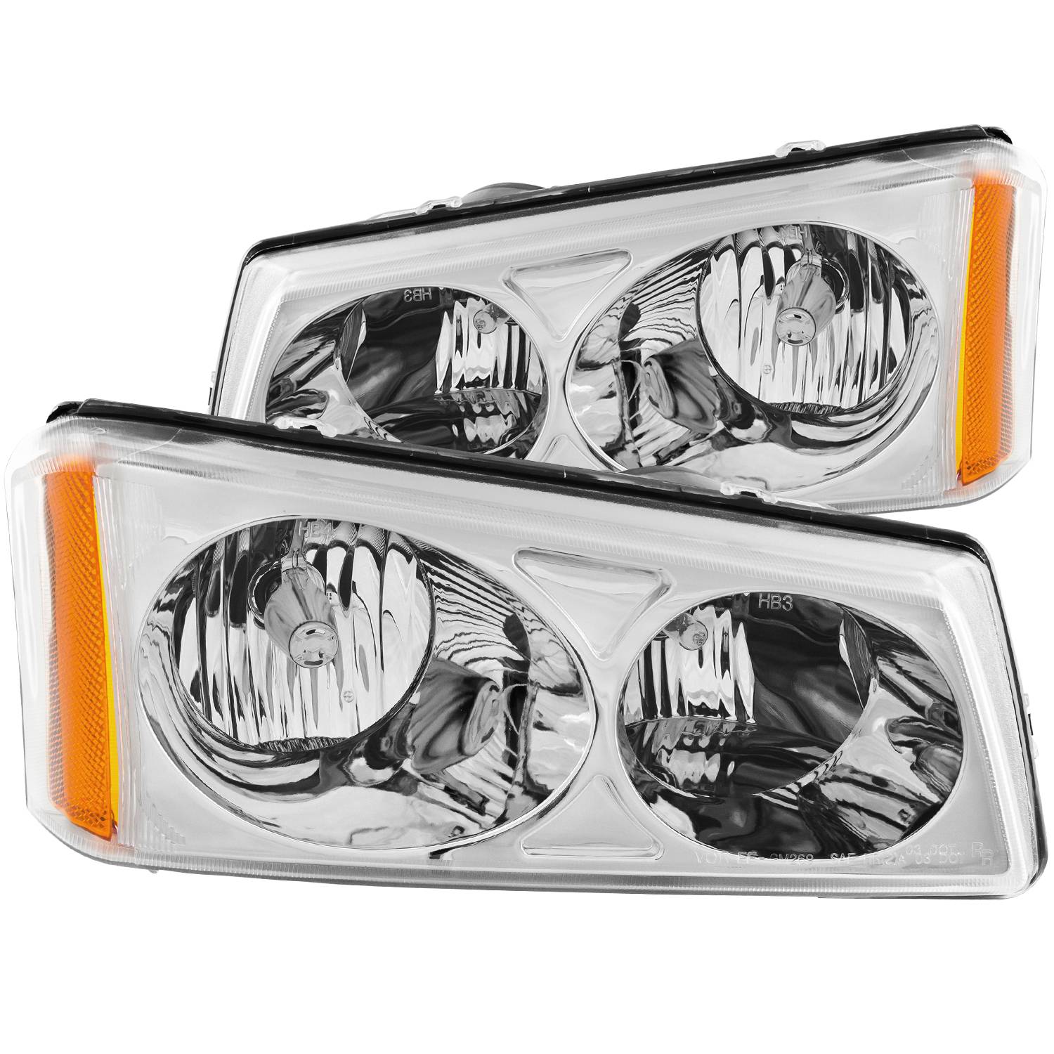 CHEVY SILVERADO / AVALANCHE 03-06 CRYSTAL HEADLIGHTS CHROME