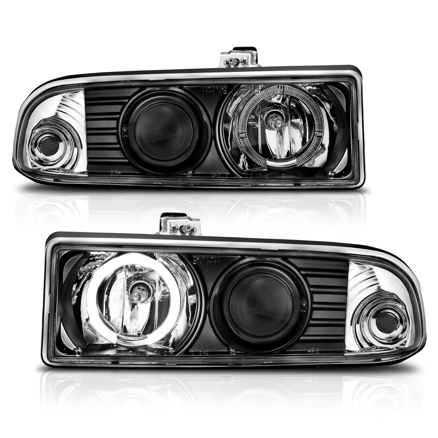 CHEVY S-10 / S-10 BLAZER 98-04 PROJECTOR LED HALO HEADLIGHTS BLACK