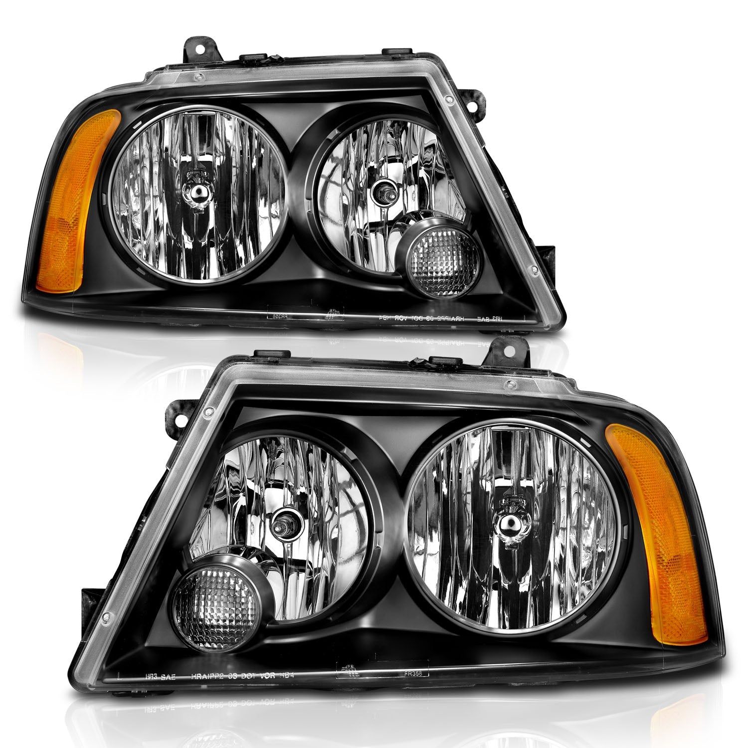 LINCOLN NAVIGATOR 03-06 CRYSTAL HEADLIGHTS BLACK