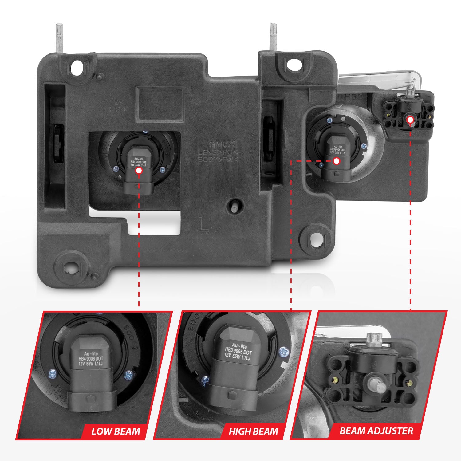 CHEVY/GMC C/K1500/2500 88-98 / C/K3500 88-00 / SUBURBAN 92-99 / BLAZER (FULL-SIZE) 92-94 / TAHOE 95-99 / YUKON 92-99 CRYSTAL HEADLIGHTS CHROME SMOKE LENS