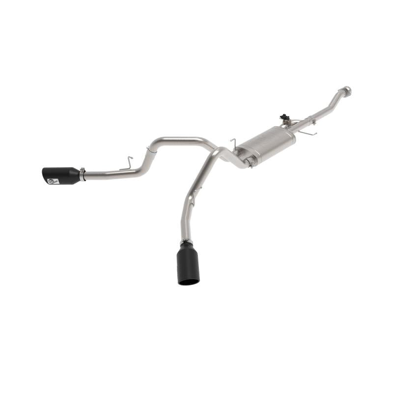 aFe Gemini XV 3in 304 SS Cat-Back Exhaust 2021 Ford F-150 V6 2.7L/3.5L (tt)/V8 5.0L w/ CO Black Tips