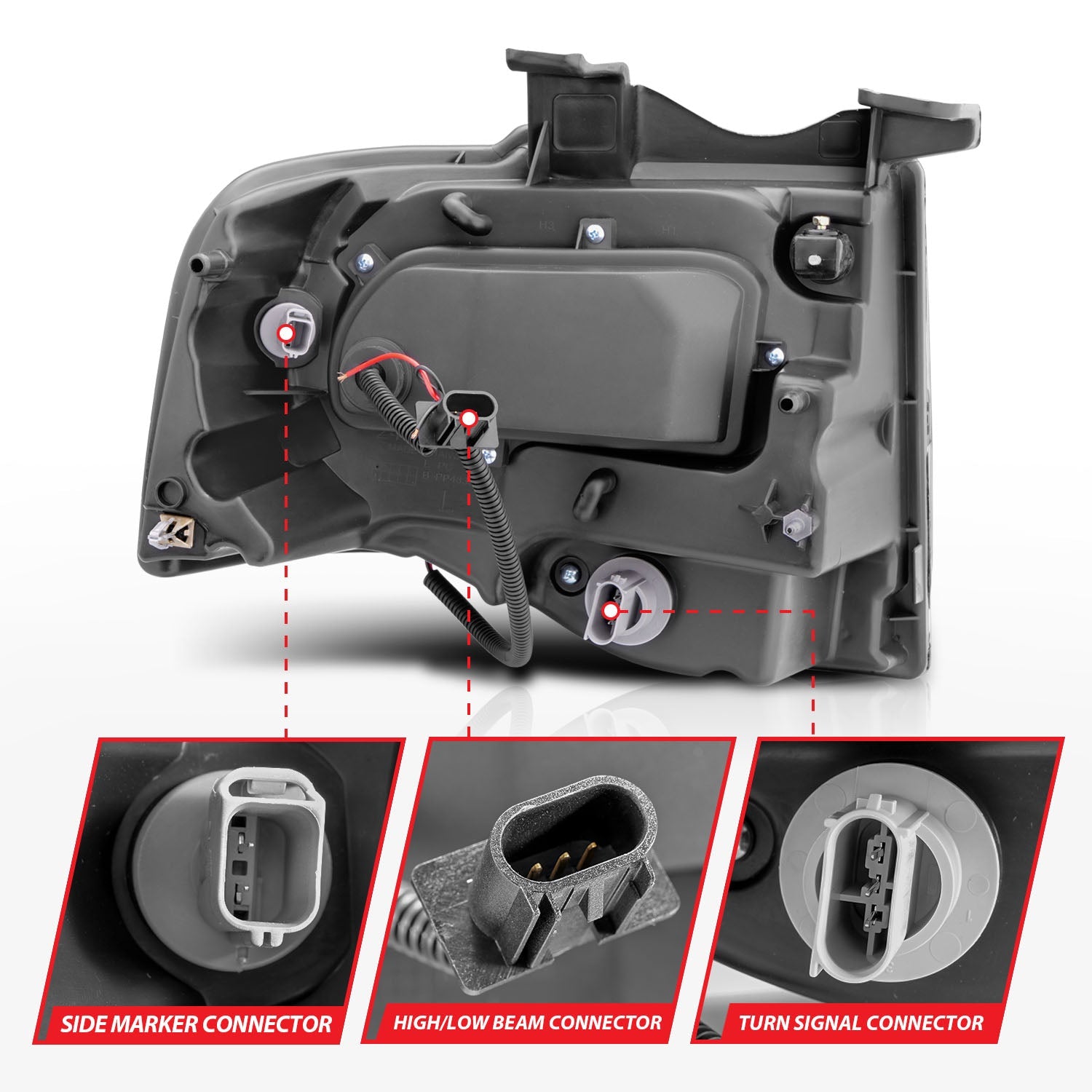FORD EXPEDITION 07-14 PROJECTOR HALO HEADLIGHTS BLACK W/ RX HALO