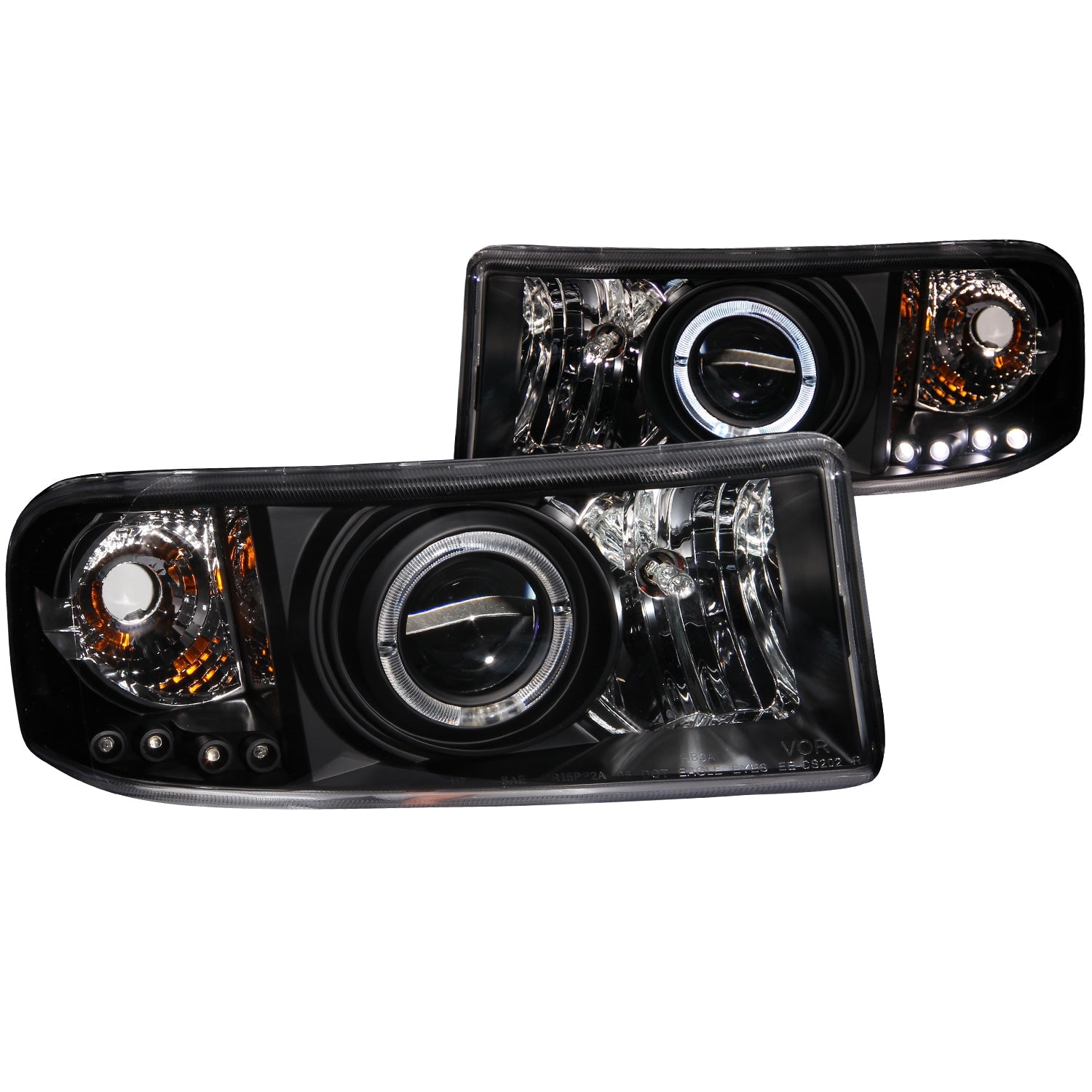 DODGE RAM 1500 94-01 / RAM 2500/3500 94-02 / RAM SPORT MODEL 94-98 PROJECTOR HALO HEADLIGHTS BLACK