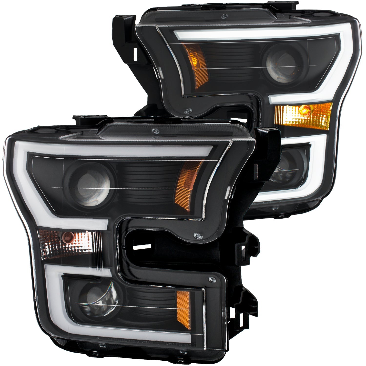 FORD F-150 15-17 PROJECTOR PLANK STYLE HEADLIGHTS BLACK (FOR HALOGEN MODELS ONLY)