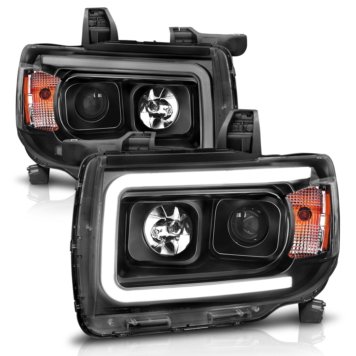 GMC CANYON 15-22 PROJECTOR PLANK STYLE HEADLIGHTS BLACK