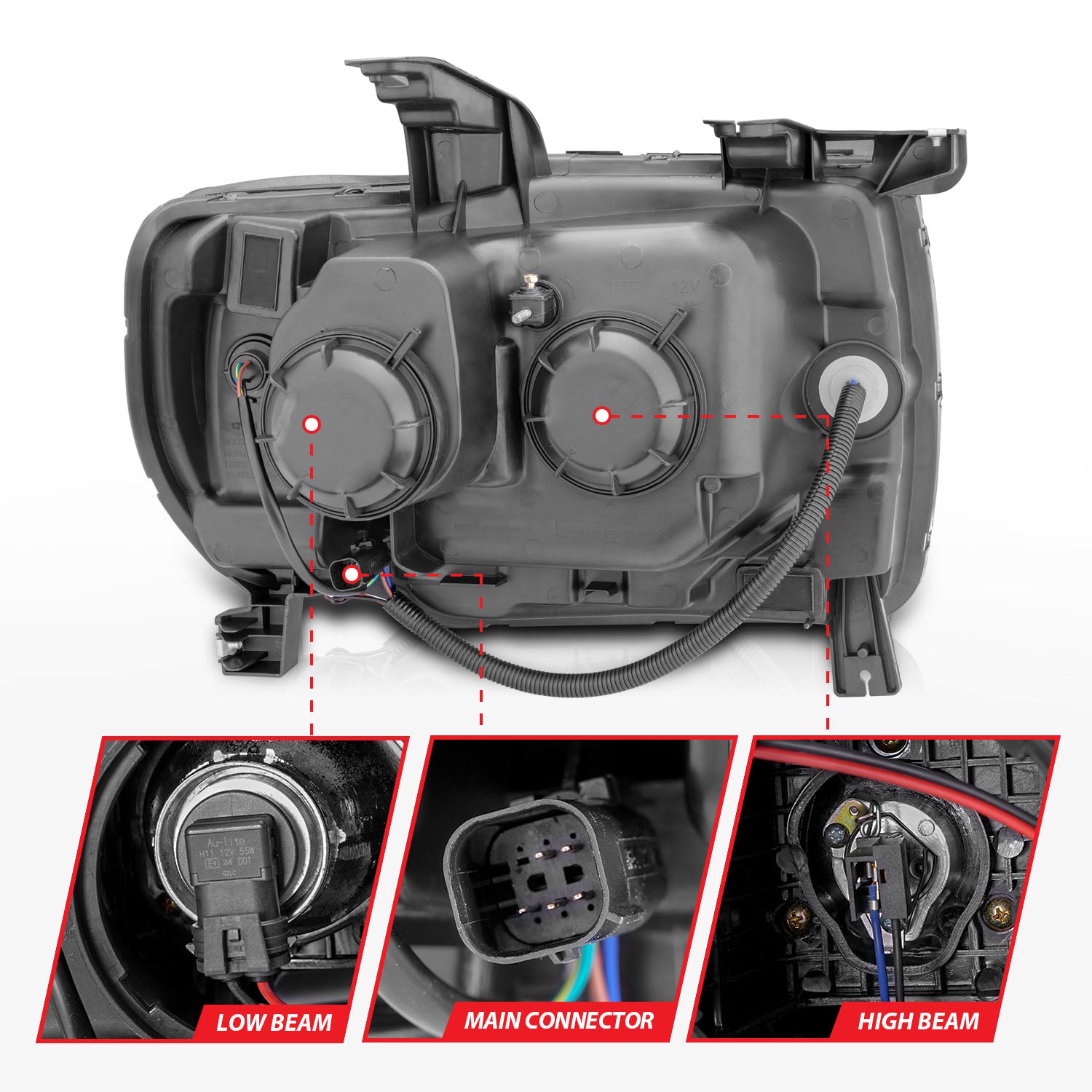 GMC CANYON 15-22 PROJECTOR PLANK STYLE HEADLIGHTS BLACK