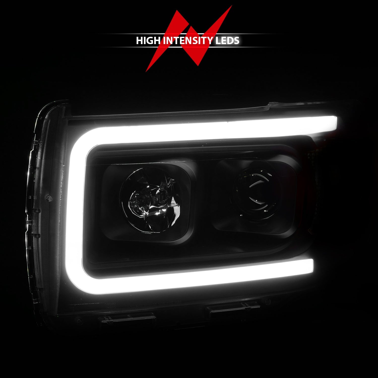 GMC CANYON 15-22 PROJECTOR PLANK STYLE HEADLIGHTS BLACK