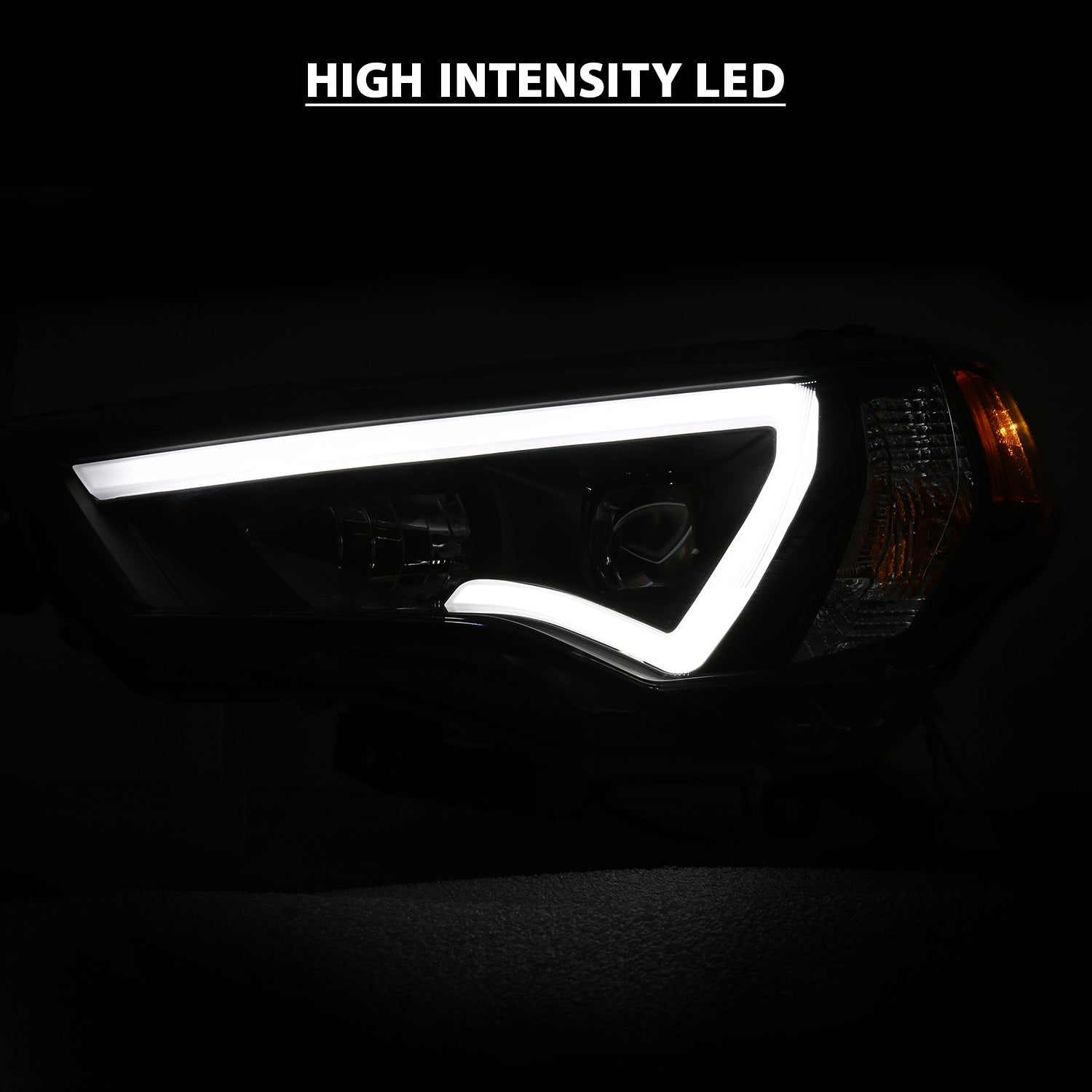 TOYOTA 4RUNNER 14-21 PROJECTOR PLANK STYLE HEADLIGHTS BLACK (HALOGEN MODELS ONLY)