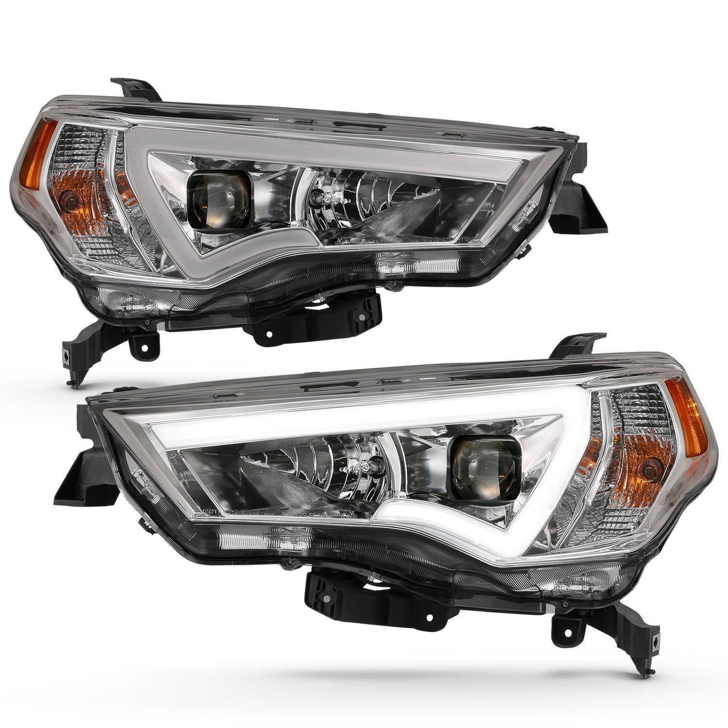TOYOTA 4RUNNER 14-21 PROJECTOR PLANK STYLE HEADLIGHTS CHROME (HALOGEN MODELS ONLY)