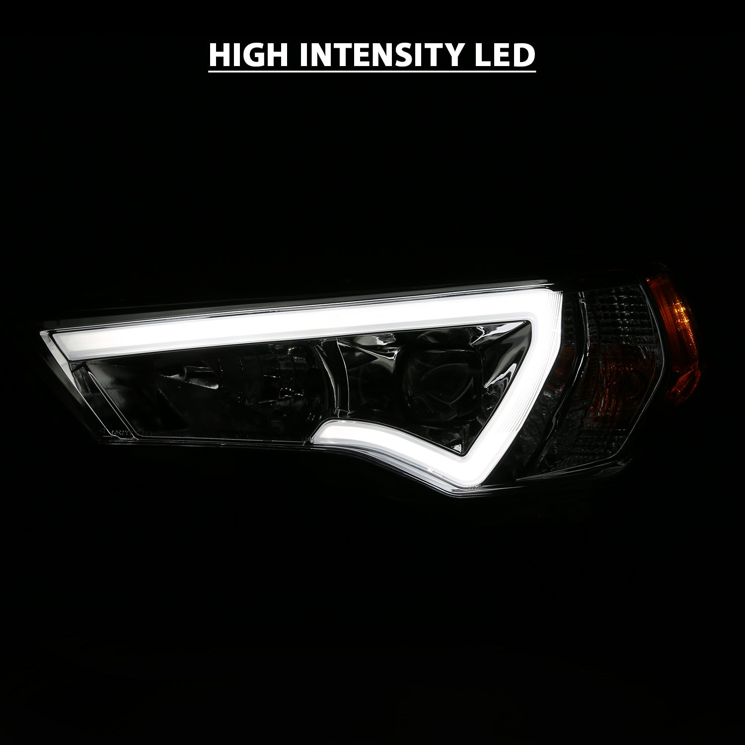 TOYOTA 4RUNNER 14-21 PROJECTOR PLANK STYLE HEADLIGHTS CHROME (HALOGEN MODELS ONLY)