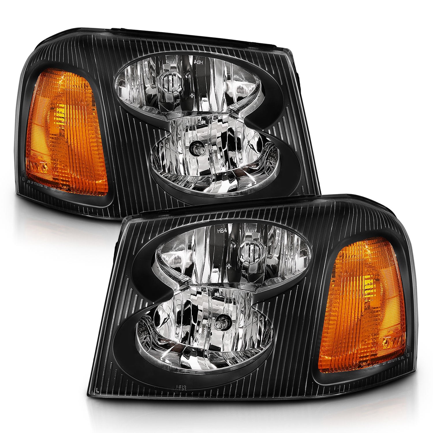 GMC ENVOY 02-09 CRYSTAL HEADLIGHTS BLACK