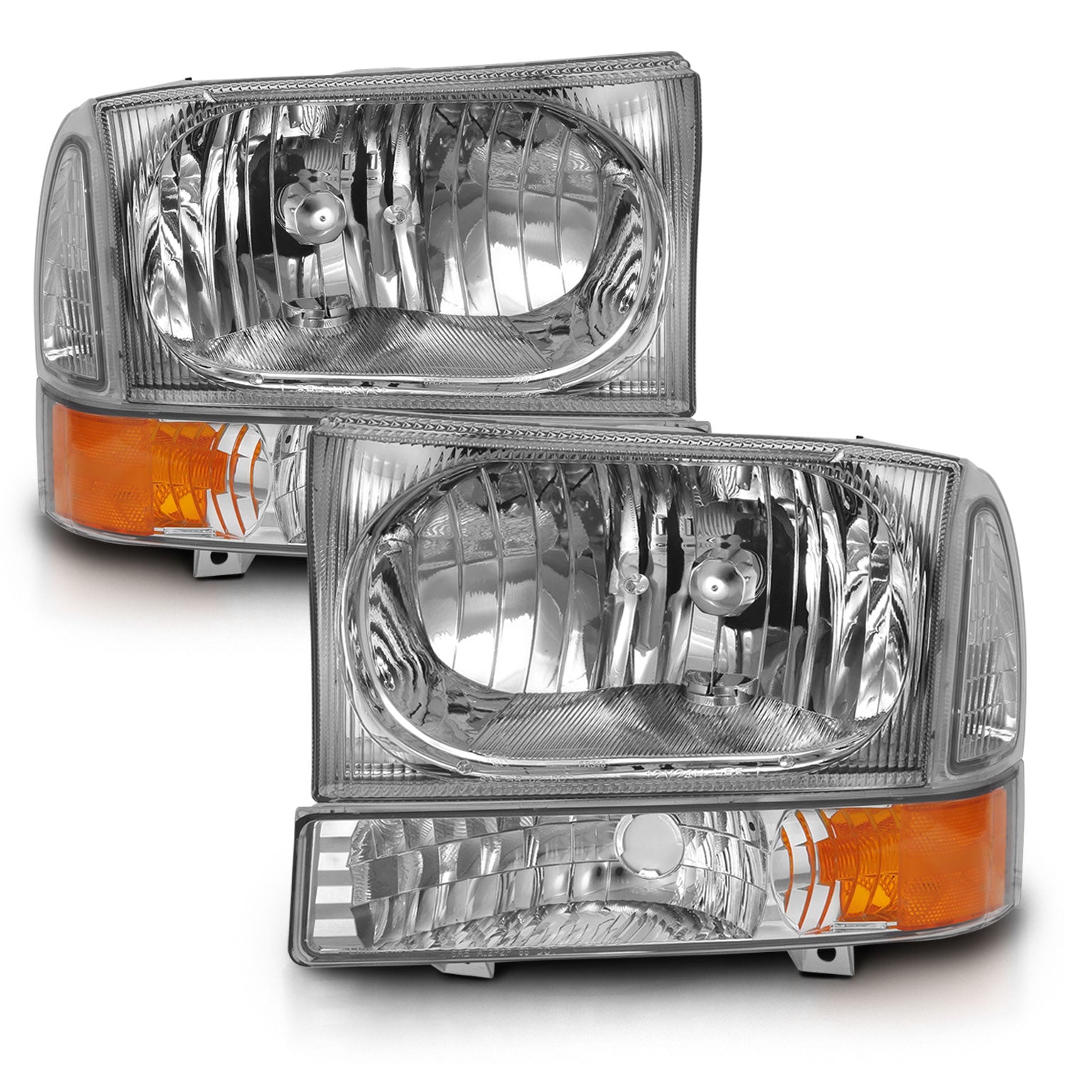 FORD EXCURSION 00-04/ SUPER DUTY 99-04 CRYSTAL HEADLIGHTS W/ CORNER LIGHTS CHROME (W/O BULBS)