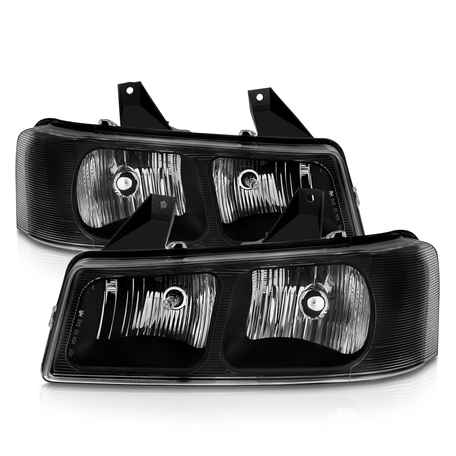 CHEVY EXPRESS/ GMC SAVANA 03-17 CRYSTAL HEADLIGHTS BLACK