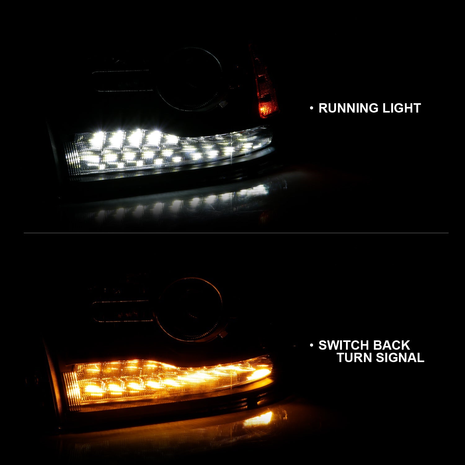 DODGE RAM 1500 09-18 /RAM 2500/3500 10-18 PROJECTOR PLANK STYLE SWITCHBACK HEADLIGHTS MATTE BLACK (OE STYLE) (FOR ALL MODELS)