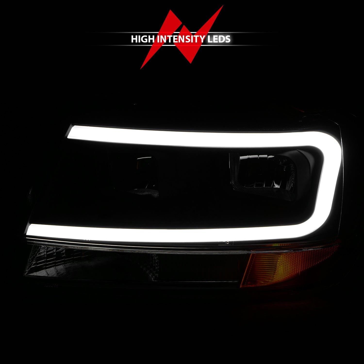 JEEP GRAND CHEROKEE 99-04 CRYSTAL PLANK STYLE HEADLIGHTS BLACK