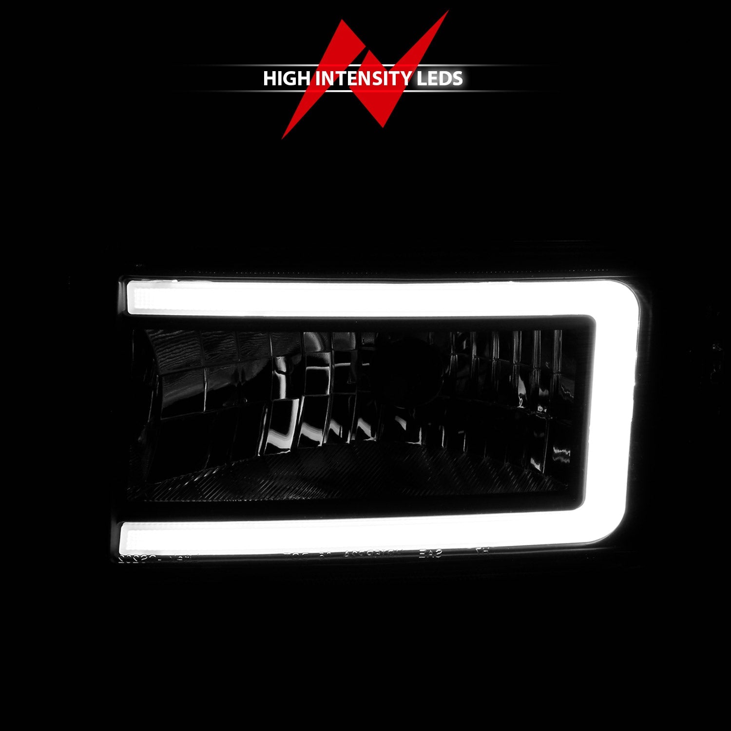 DODGE RAM 1500 94-01 / RAM 2500/3500 94-02/ RAM SPORT MODEL 94-98 CRYSTAL PLANK STYLE HEADLIGHTS BLACK (DUAL LIGHT MODELS ONLY)