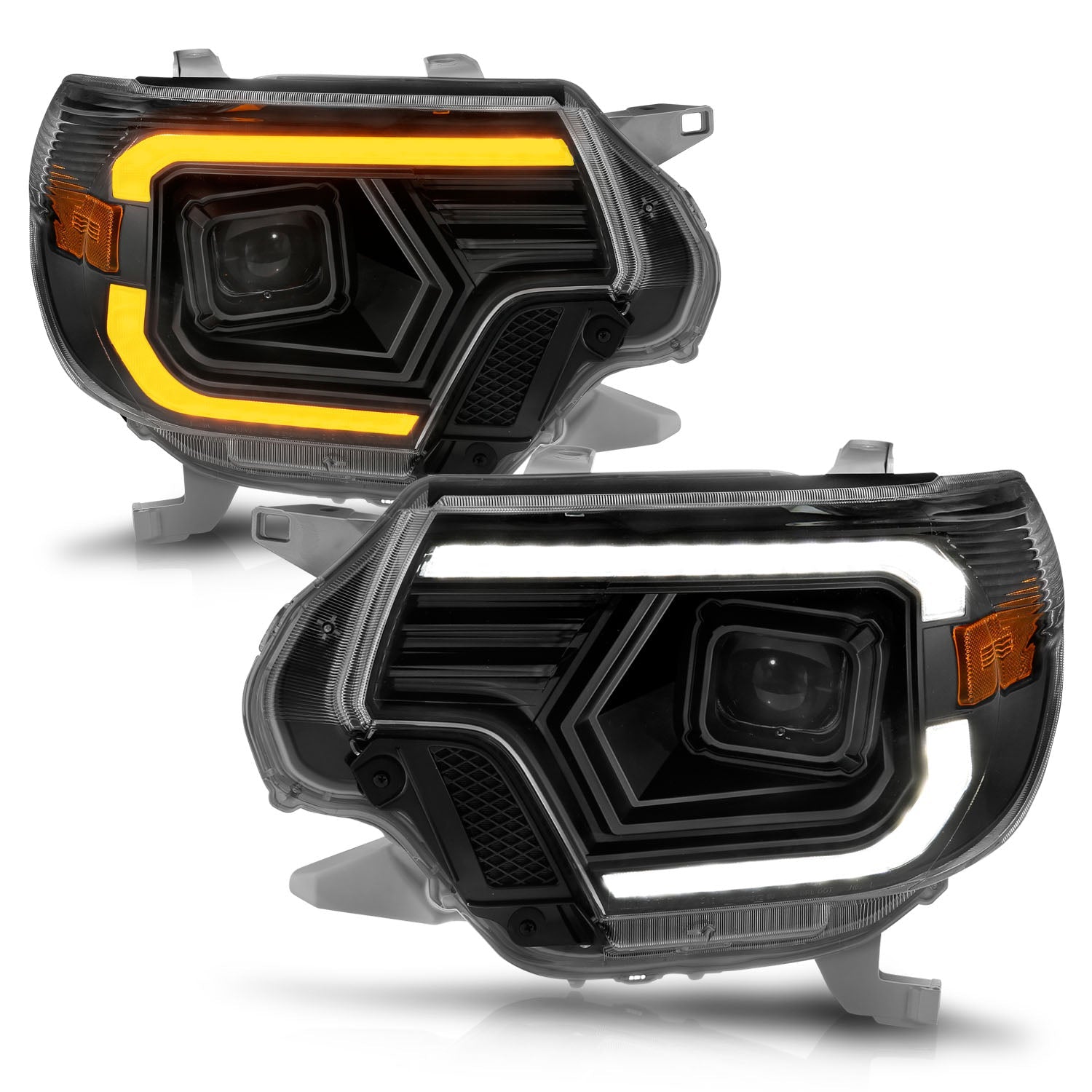 TOYOTA TACOMA 12-15 PROJECTOR LED PLANK STYLE SWITCHBACK HEADLIGHTS BLACK