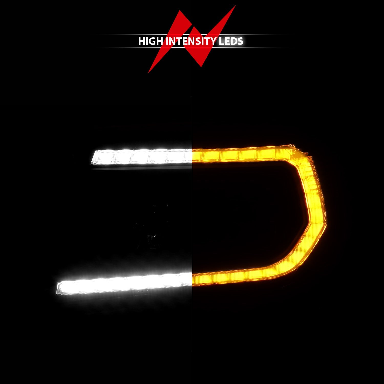 TOYOTA TACOMA 05-11 PROJECTOR LED PLANK STYLE HEADLIGHTS BLACK W/ SEQUENTIAL SIGNAL