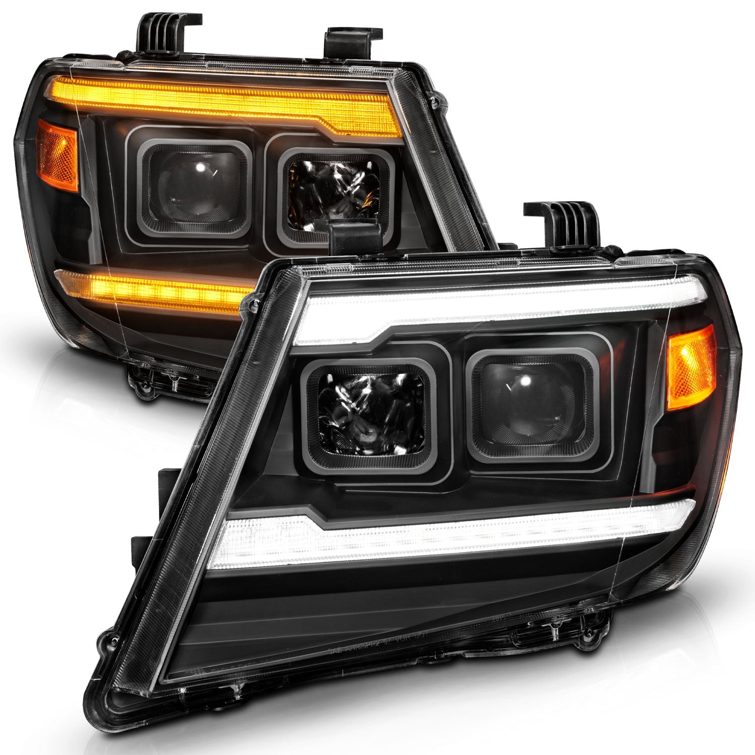 NISSAN FRONTIER 09-21 PROJECTOR PLANK STYLE HEADLIGHTS BLACK W/ DRL & SEQUENTIAL SIGNAL