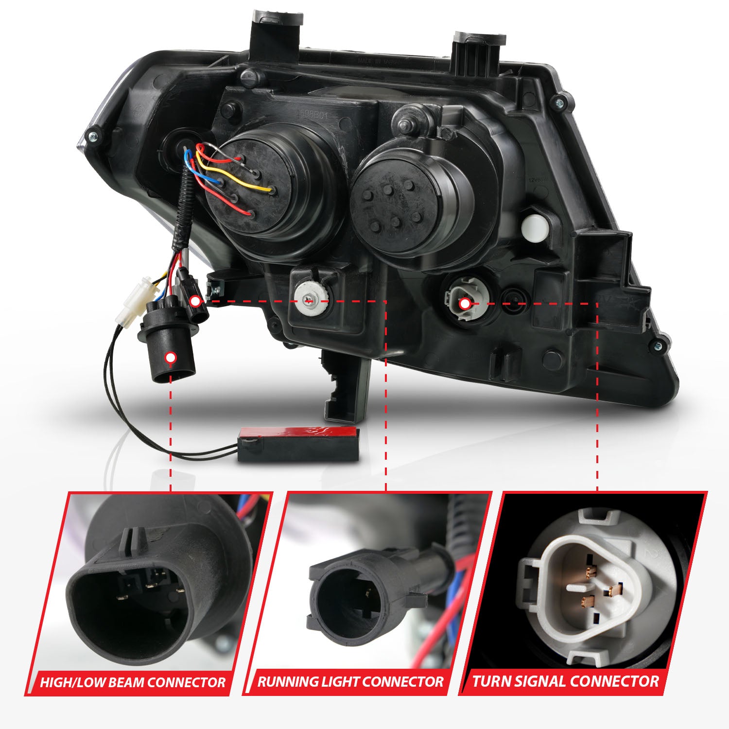 NISSAN FRONTIER 09-21 PROJECTOR PLANK STYLE HEADLIGHTS CHROME W/ DRL & SEQUENTIAL SIGNAL