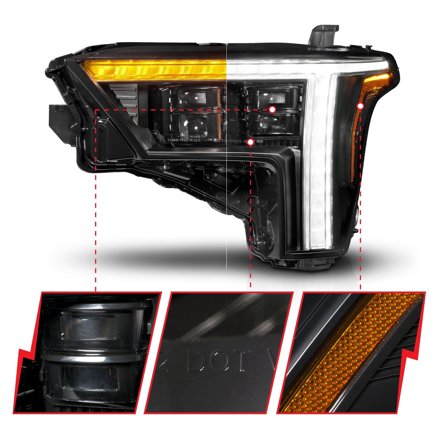 TOYOTA TUNDRA 22-26 / SEQUOIA 23-26 Z-SERIES FULL LED PROJECTOR HEADLIGHTS BLACK W/ DRL SWITCH & INITIATION (DOES NOT FIT MODELS WITH FACTORY LED PROJECTORS)