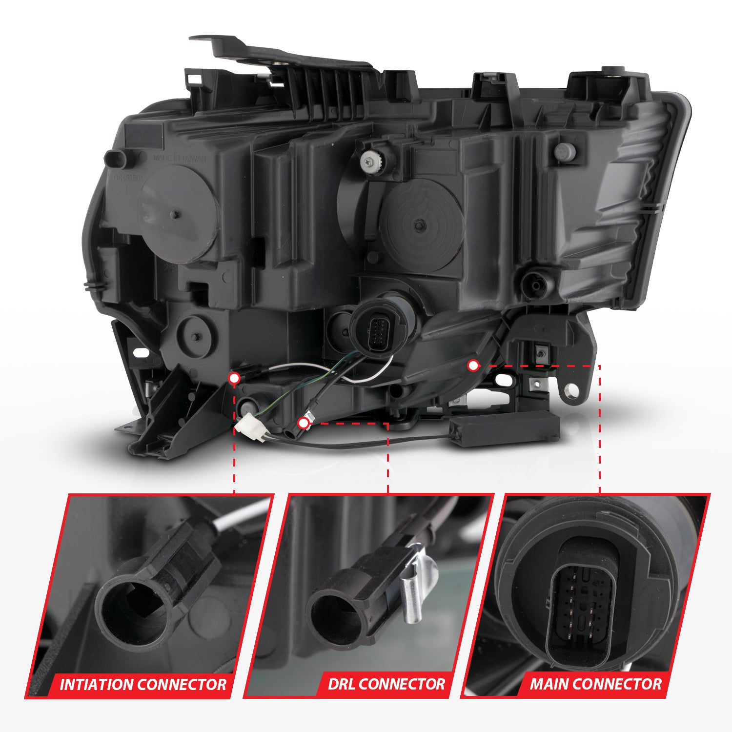 RAM 2500/3500 19-24 Z-SERIES FULL LED PROJECTOR HEADLIGHTS BLACK W/ DRL SWITCH, INITIATION & SEQUENTIAL