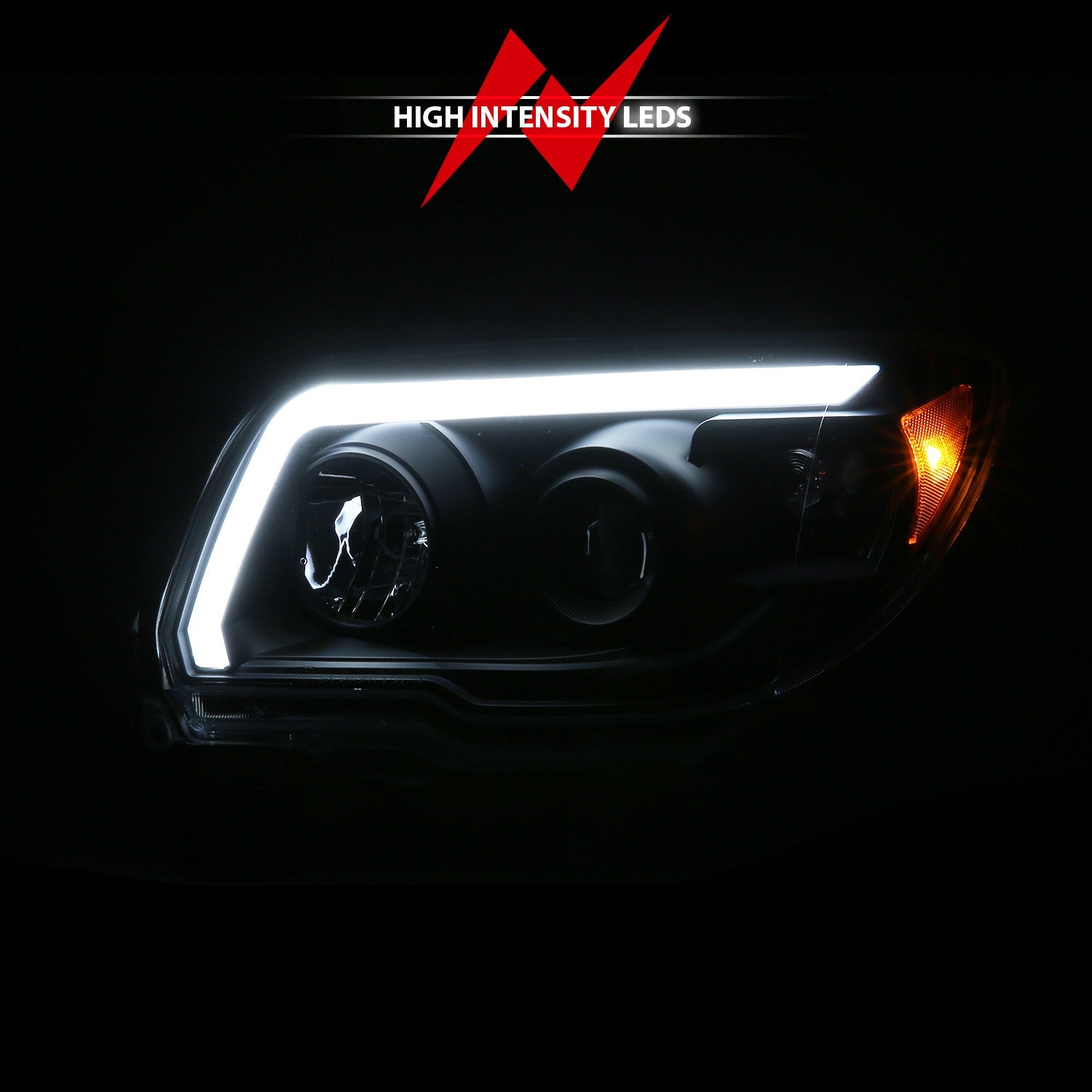 TOYOTA 4 RUNNER 06-09 PROJECTOR HEADLIGHTS PLANK STYLE BLACK