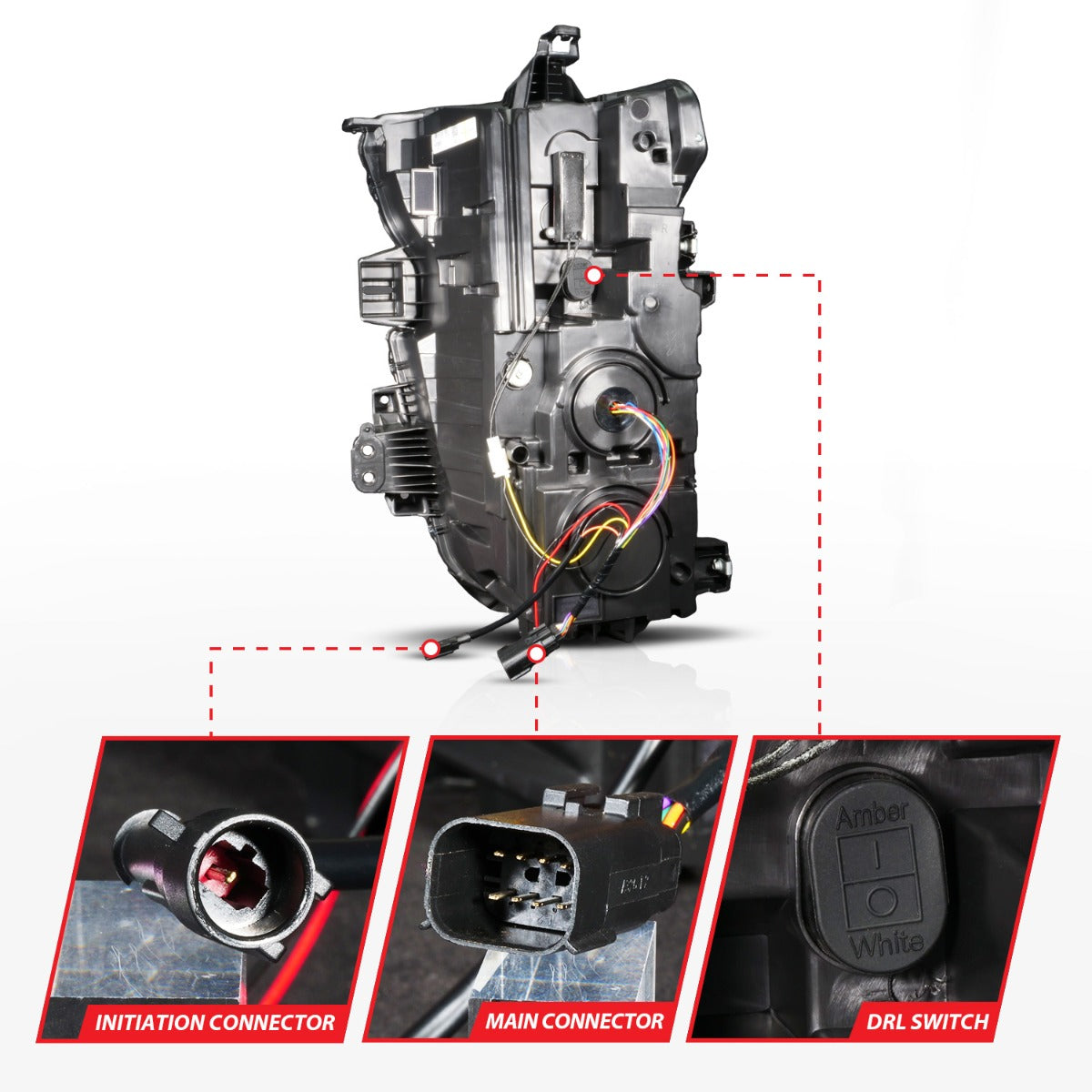 CHEVY SILVERADO 2500HD/3500HD 20-23 Z-SERIES FULL LED PROJECTOR HEADLIGHTS BLACK W/ DRL SWITCH, INITIATION & SEQUENTIAL