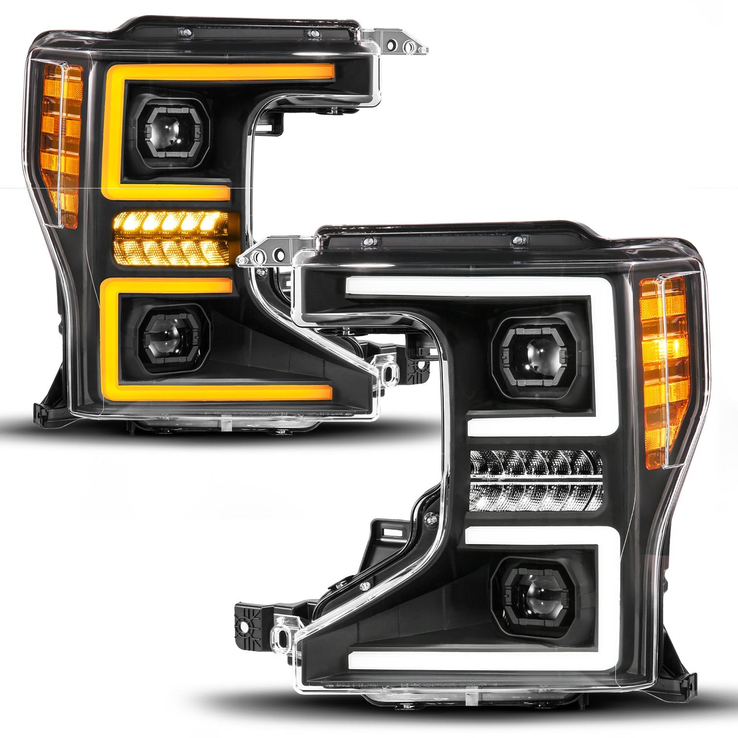 FORD F-250/F-350 SUPER DUTY 20-22 Z-SERIES FULL LED PROJECTOR HEADLIGHTS BLACK HOUSING W/ INITIATION & SEQUENTIAL (FACTORY HALOGEN MODELS ONLY)