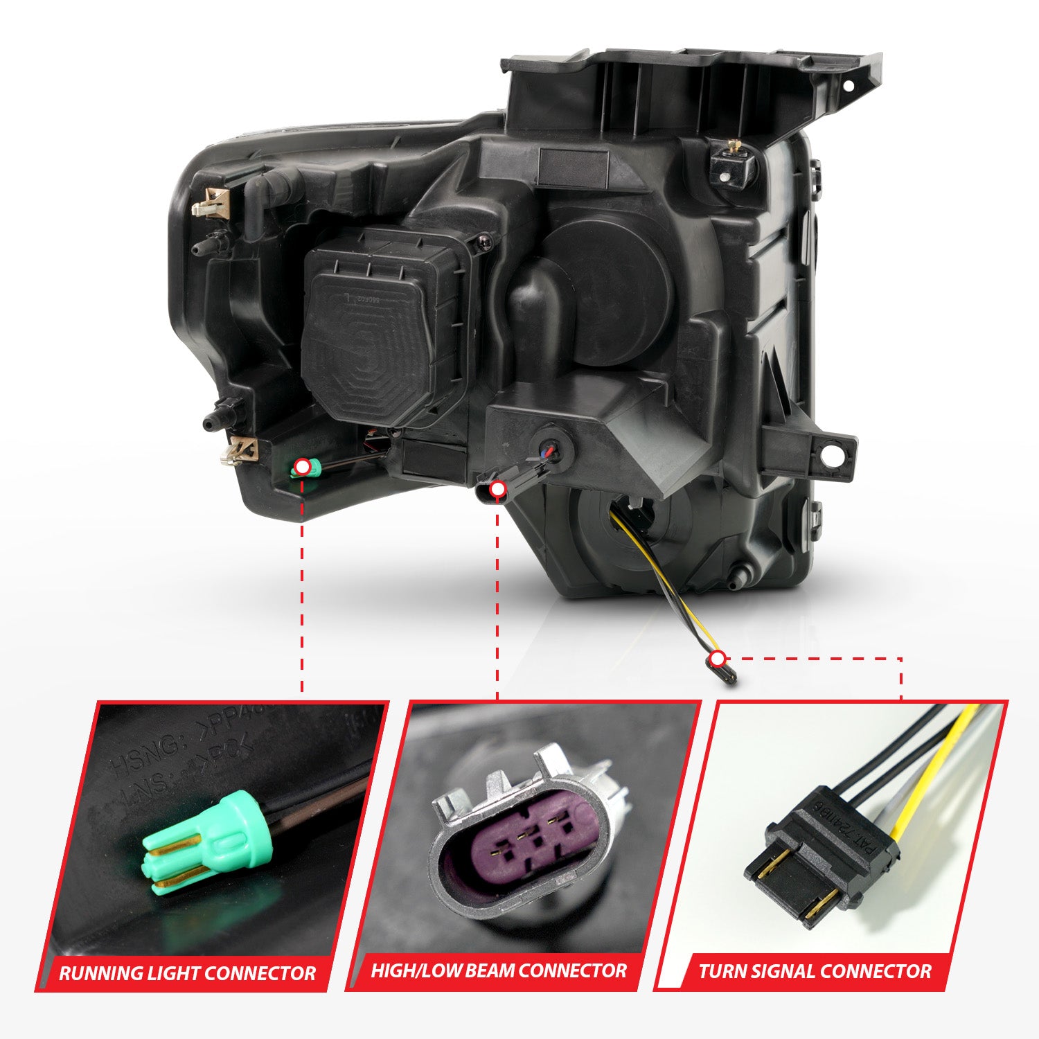 FORD F-150 09-14 FULL LED PROJECTOR PLANK HEADLIGHTS BLACK W/ INITIATION & SEQUENTIAL (FOR HALOGEN MODELS ONLY)