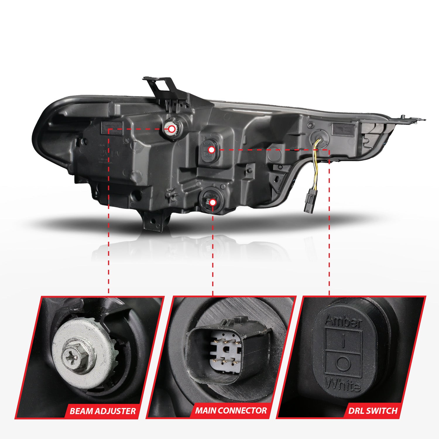 CHEVY COLORADO 23-26 Z-SERIES FULL LED PROJECTOR HEADLIGHTS BLACK W/ DRL SWITCH & INITIATION (OEM LED MODELS ONLY)