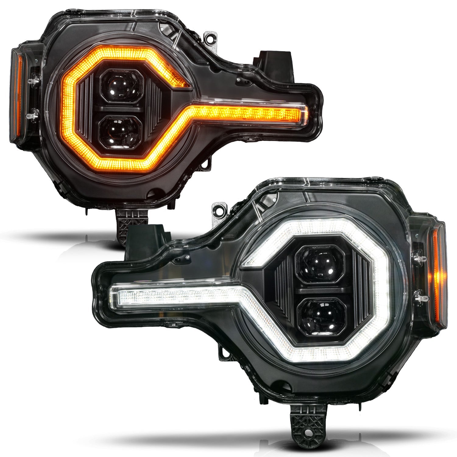 FORD BRONCO 21-26 Z-SERIES FULL LED PROJECTOR HEADLIGHTS BLACK W/ DRL SWITCH, INITIATION & SEQUENTIAL