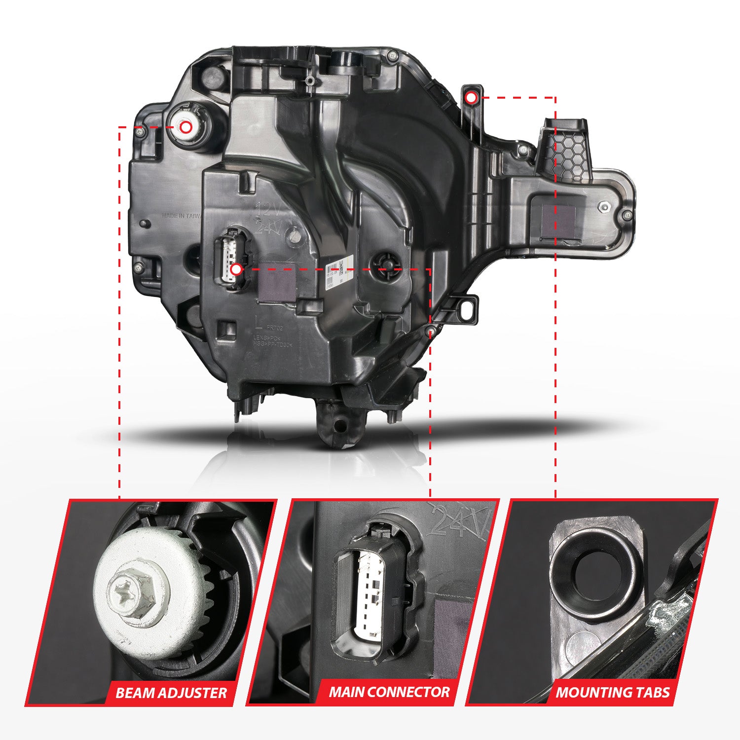 FORD BRONCO 21-26 Z-SERIES FULL LED PROJECTOR HEADLIGHTS BLACK W/ DRL SWITCH, INITIATION & SEQUENTIAL
