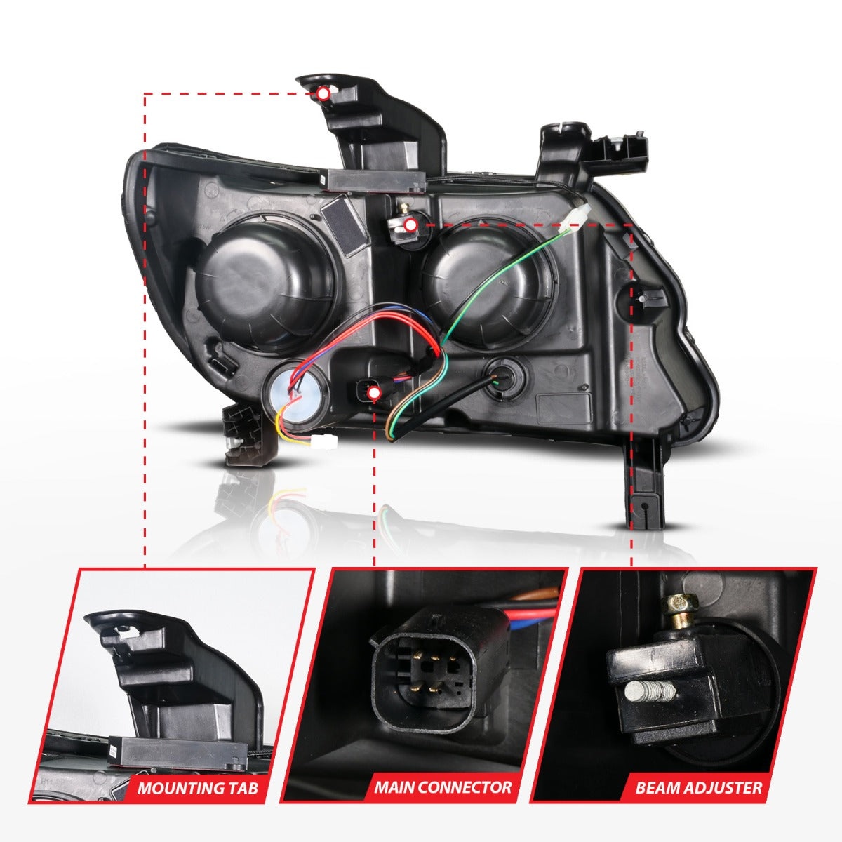 CHEVY COLORADO 15-22 FULL LED PROJECTOR HEADLIGHTS BLACK W/ AMBER DRL, INITIATION & SEQUENTIAL
