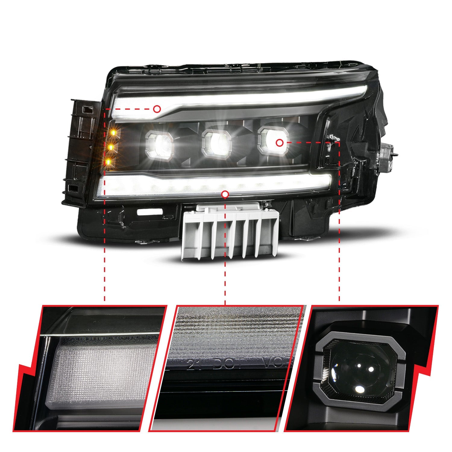 NISSAN FRONTIER 22-26 Z-SERIES FULL LED PROJECTOR HEADLIGHTS BLACK W/ DRL SWITCH & INITIATION