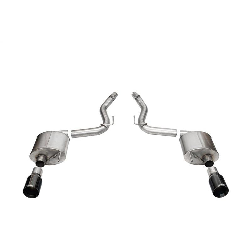 Corsa 2024 rd MustangGT Touring Axle-Back Ex.Sys 3.0in Dual Rear Exit w/4.5in Blk PVD StraightCutTip