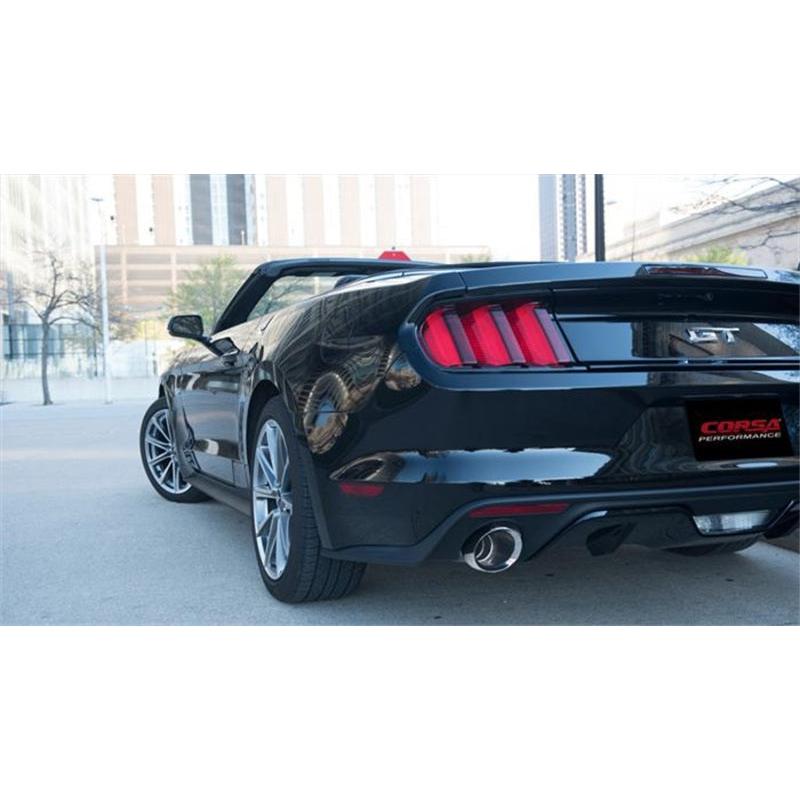 Corsa 2015-2017 Ford Mustang GT Convertible 5.0L V8 Polished Xtreme Dual Rear Exit Exhaust