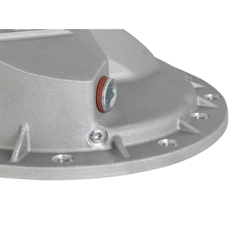 aFe Power Rear Differential Cover Raw w/Machined Fins Street Ser. 16-17 Nissan Titan XD (AAM 9.5-14)