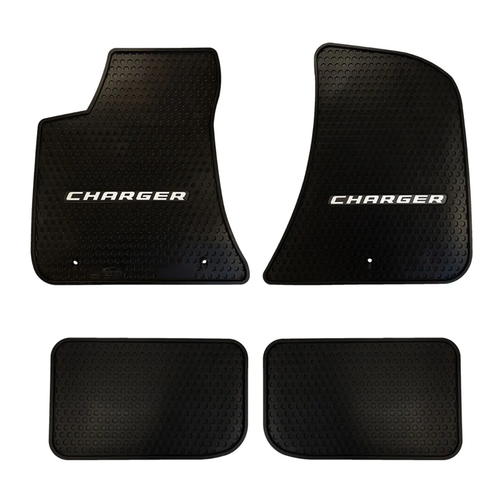 Lloyd Mats Custom-Fit All-Weather Rubber Mats for Charger 2011-ON with Silver Logo