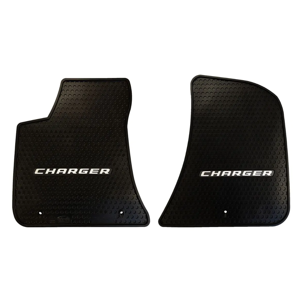 Lloyd Mats Custom-Fit All-Weather Rubber Mats for Charger 2011-ON with Silver Logo