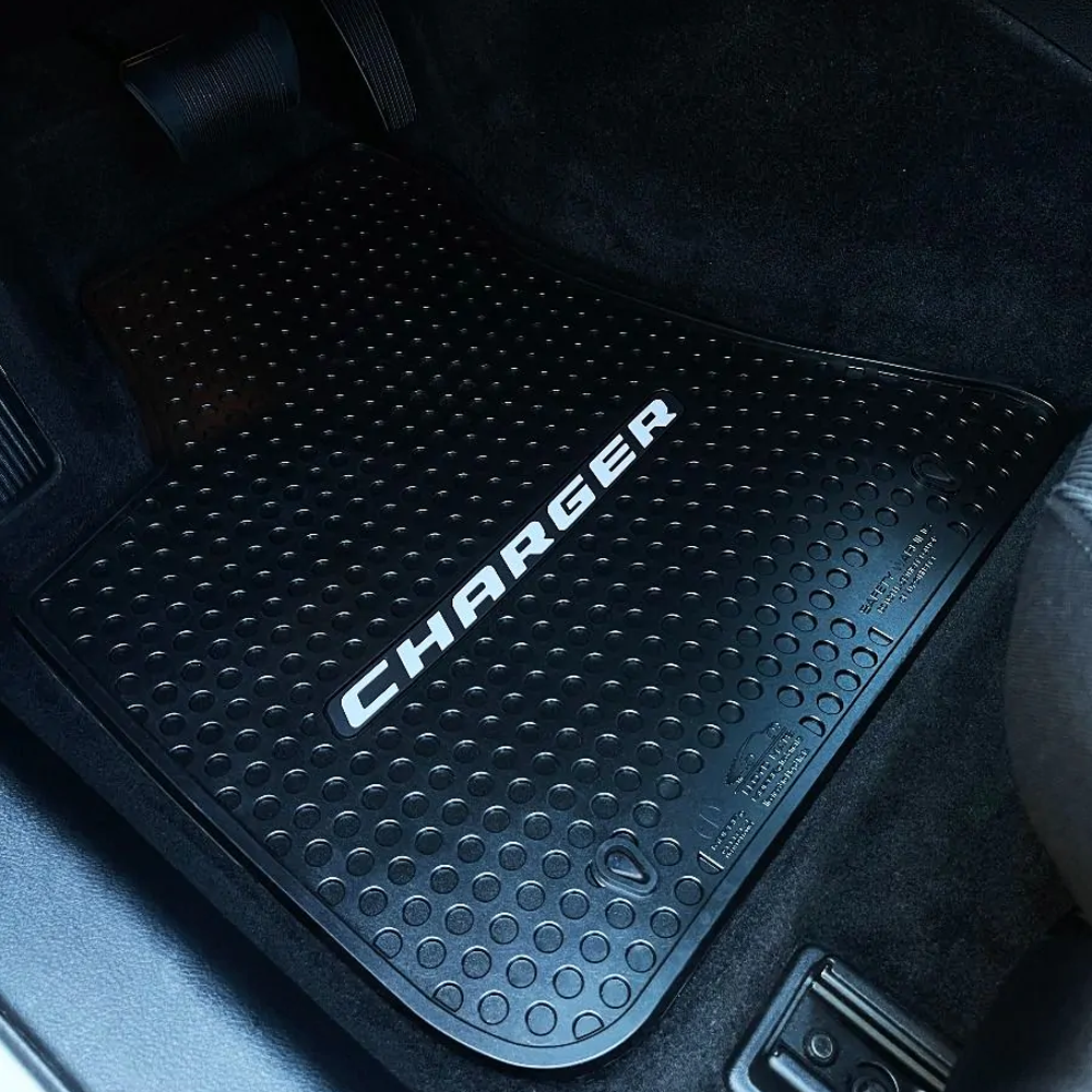 Lloyd Mats Custom-Fit All-Weather Rubber Mats for Charger 2011-ON with Silver Logo